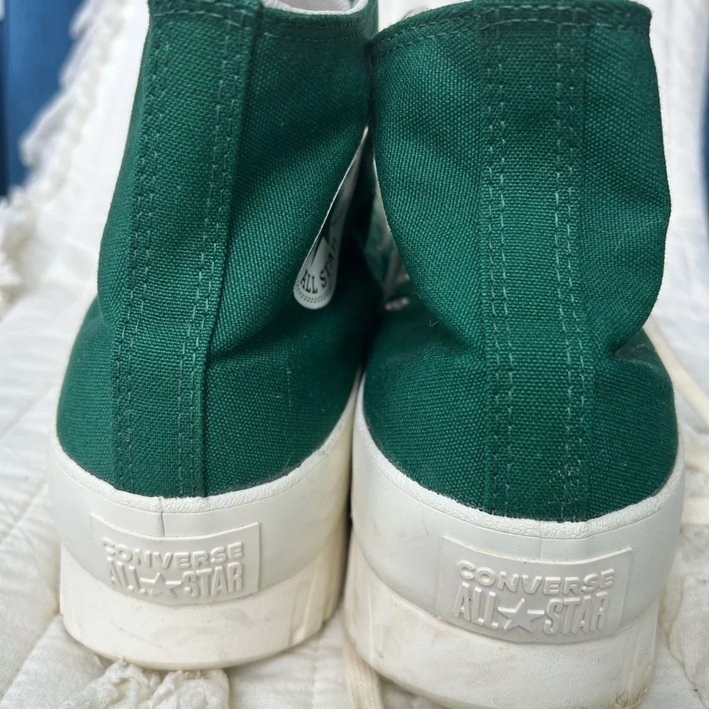 Converse Dark Green Custom Lug Sole Sneaker Men’s size 13 EUC - Picture 5 of 6